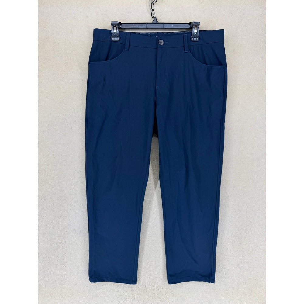 Vuori Men Navy Blue Performance Meta Pants Athletic Chino Style Size 34